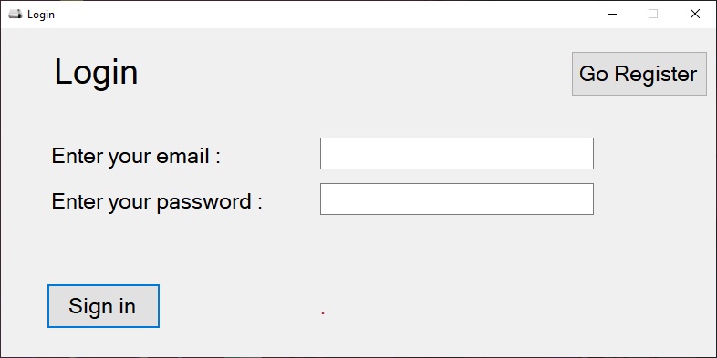 Login page